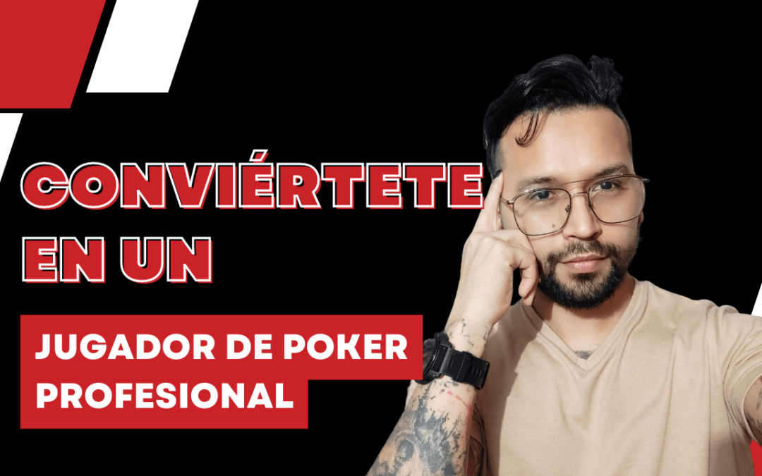 Jugador de poker mirando sus cartas en una mesa de poker